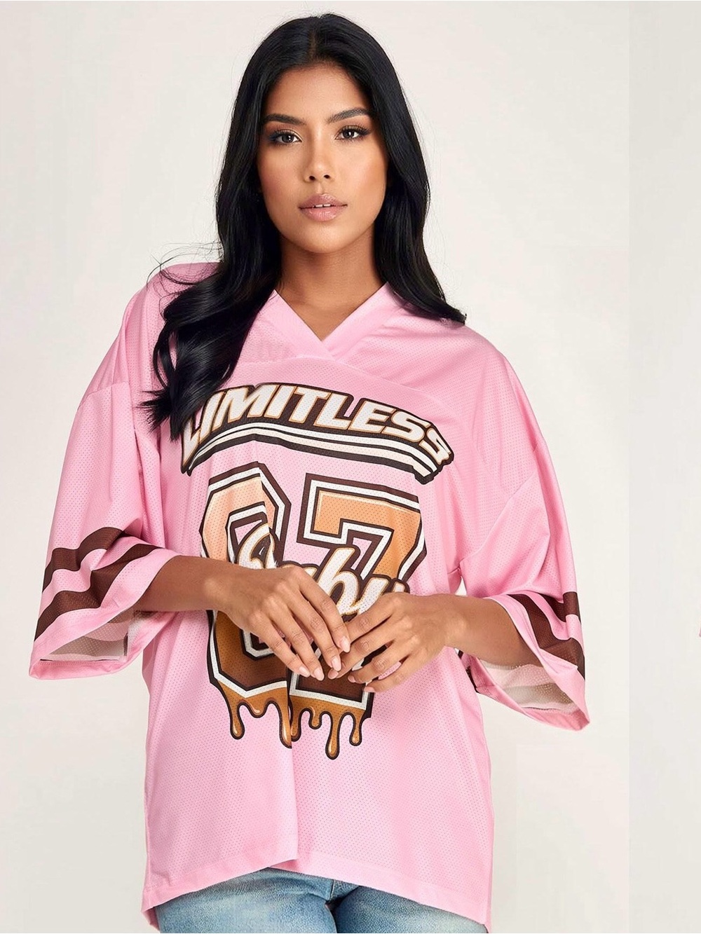 Pink 'Limitless' Graphic Jersey Top